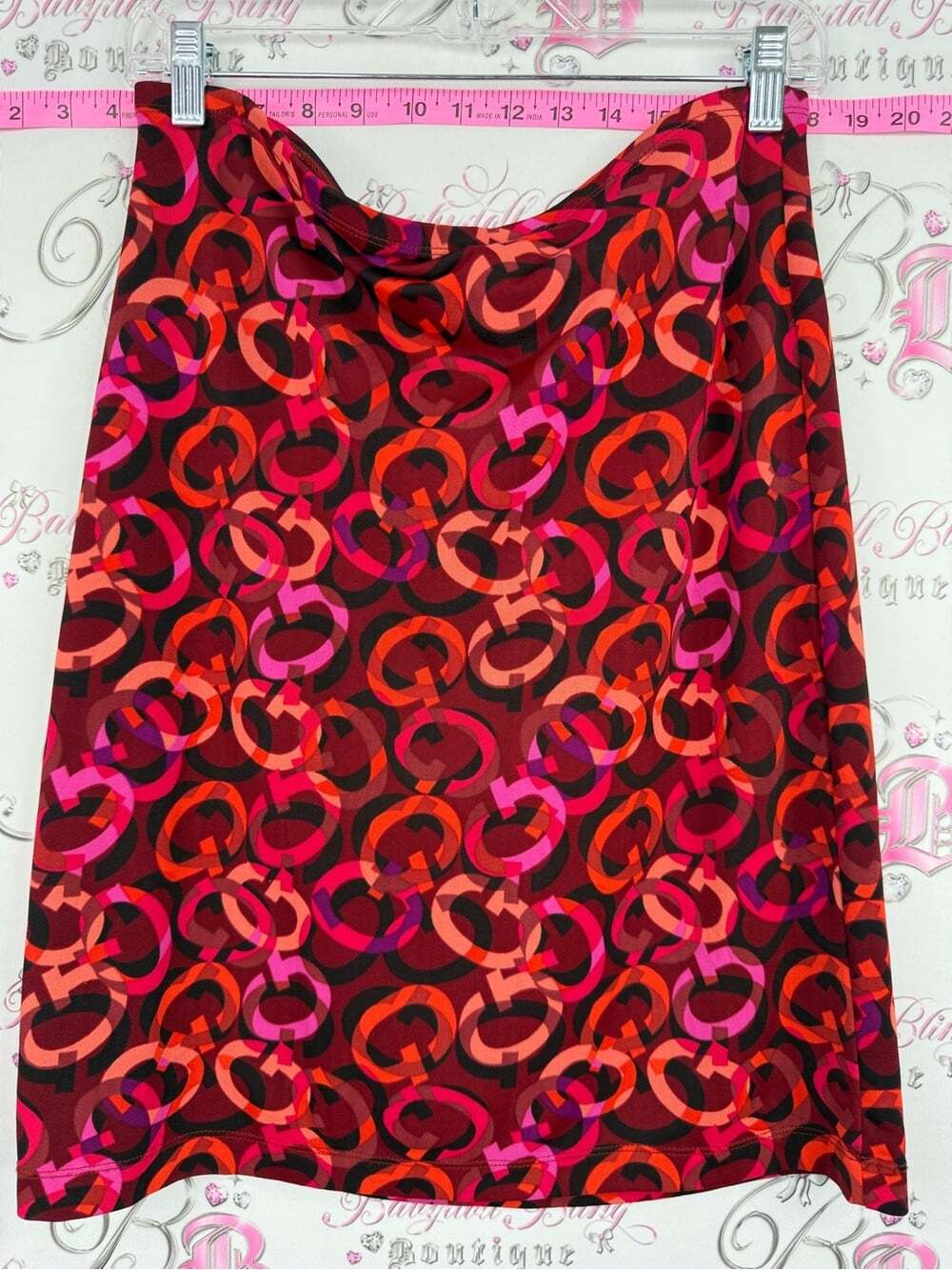 Guess USA skirt rare vintage y2k Red Pink Orange Circular-Print A-Line Skirt